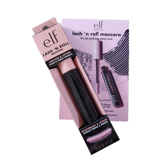 ELF e.l.f. Lash 'N Roll Curling Mascara Eyelashes Lashes Black Noir .32 oz NEW - Picture 1 of 4